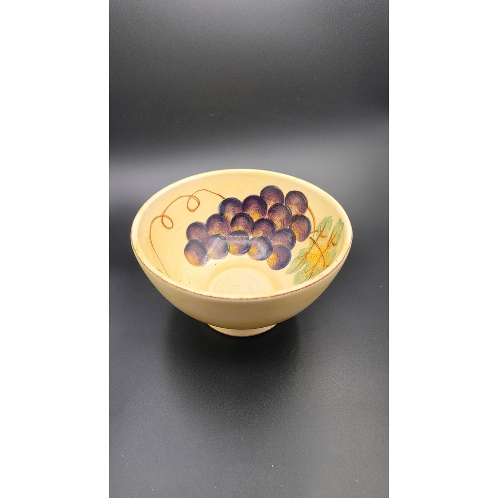 Vintage Vino Tabletops Unlimited Serving Bowl 7.25" Grapes Hand Painted Mint